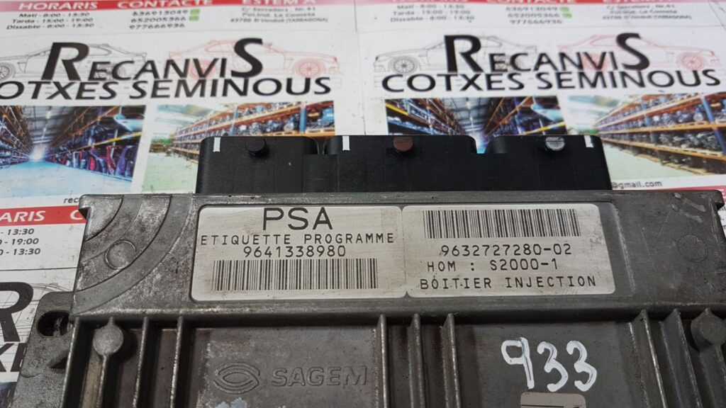 Calculator Motor SAGEM CITROEN XSARA PICASSO 9641338980 / 9632727280-02 / 9632727280 02 / 963272728002 / HOM S2000-1 / HOM S2000 1 / HOMS20001 / 21644729-8 / 21644729 8 / 216447298 / 50409S059641338980 / 9632727280-02 / 9632727280 02 / 963272728002 /