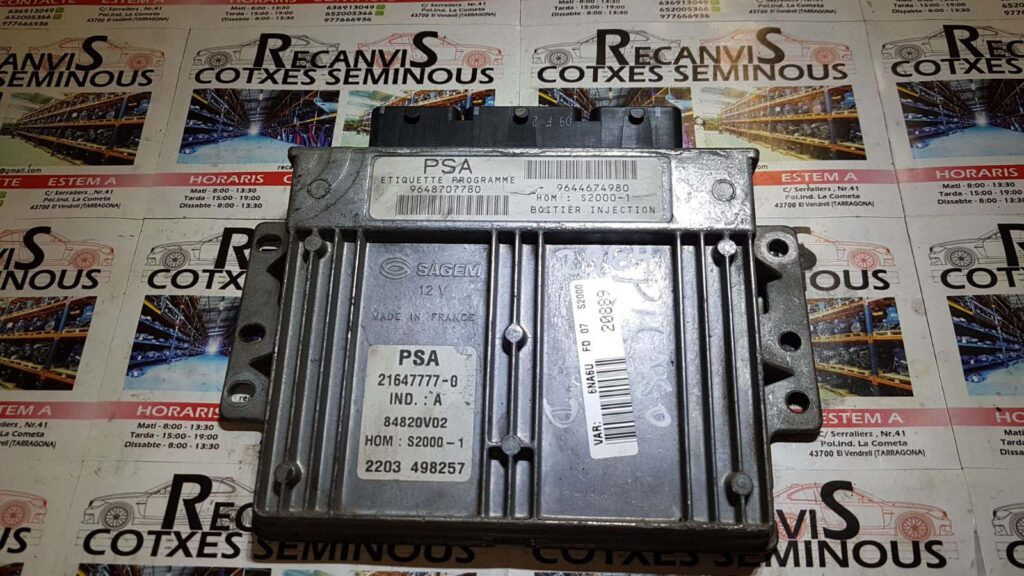 Calculator Motor SAGEM CITROEN XSARA PICASSO 9648707780 / 21647777-0 / 21647777 0 / 216477770 / 9644674980 / HOM S2000-1 / HOM S2000 1 / HOMS200019648707780 / 21647777-0 / 21647777 0 / 216477770 / 9644674980 / HOM S2000-1 / HOM S2000 1 / HOMS20001