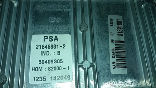 Calculator Motor SAGEM PEUGEOT 406 9645304080 / 21646831-2 / 21646831 2 / 216468312 / 96446749809645...