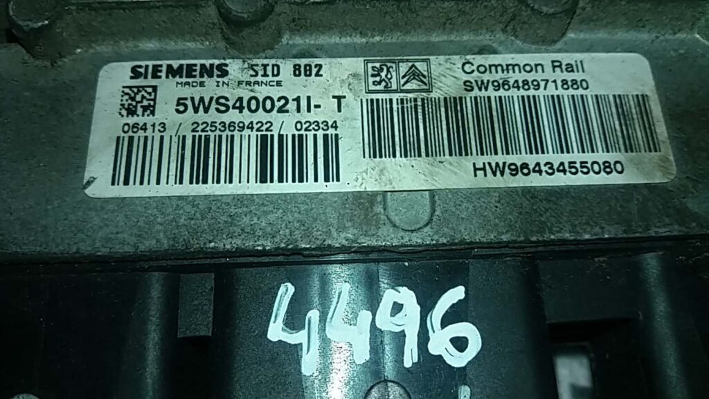 Calculator Motor SIEMENS CITROEN C2 5WS40021I T / 5WS40021IT / SID 802 / SID802 / 9648971880 / 96434550805WS40021I T / 5WS40021IT / SID 802 / SID802 / 9648971880 / 9643455080