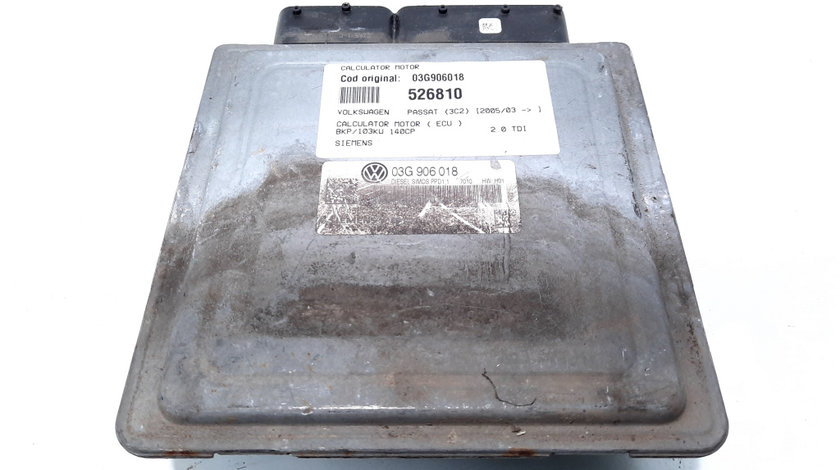 Calculator motor Siemens, cod 03G906018, VW Passat (3C2), 2.0 TDI, BKP (id:526810)