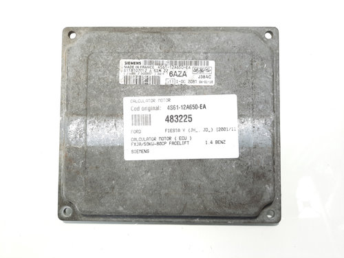 Calculator motor Siemens, cod 4S61-12A650-EA, Ford Fiesta 5, 1.4 B, FXJA (id:483225)