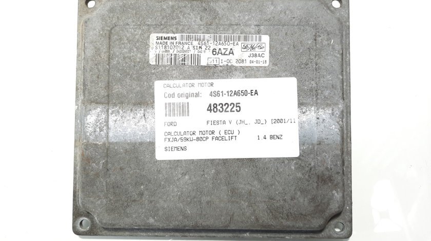 Calculator motor Siemens, cod 4S61-12A650-EA, Ford Fiesta 5, 1.4 B, FXJA (id:483225)