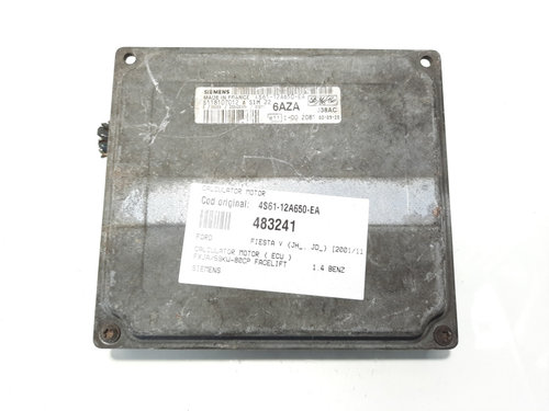 Calculator motor Siemens, cod 4S61-12A650-EA, Ford Fiesta 5, 1.4 B, FXJA (id:483241)