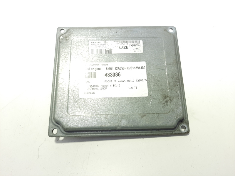 Calculator motor Siemens, cod 5M51-12A650-HE, S118944001,Ford Focus 2 Sedan (DA) 1.6 benz, HXDA (id:483086)