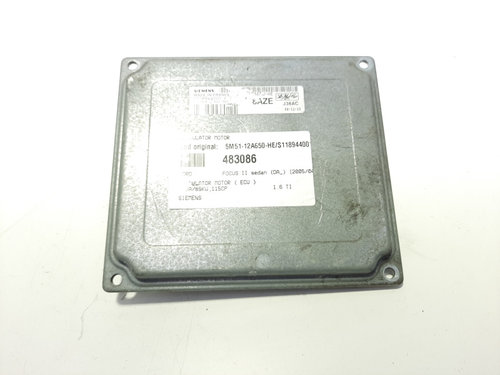 Calculator motor Siemens, cod 5M51-12A650-HE, S118944001,Ford Focus 2 Sedan (DA) 1.6 benz, HXDA (id:...