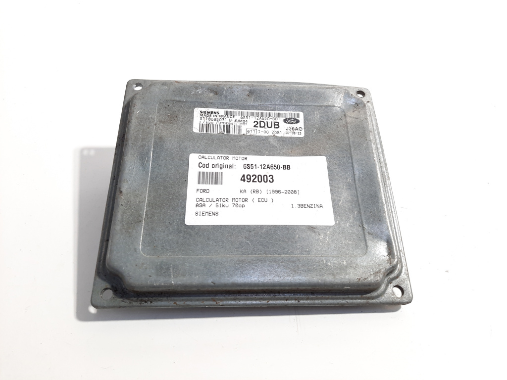 Calculator motor Siemens, cod 6S51-12A650-BB, Ford Ka (RB) 1.3 benz, A9A (id:492003)