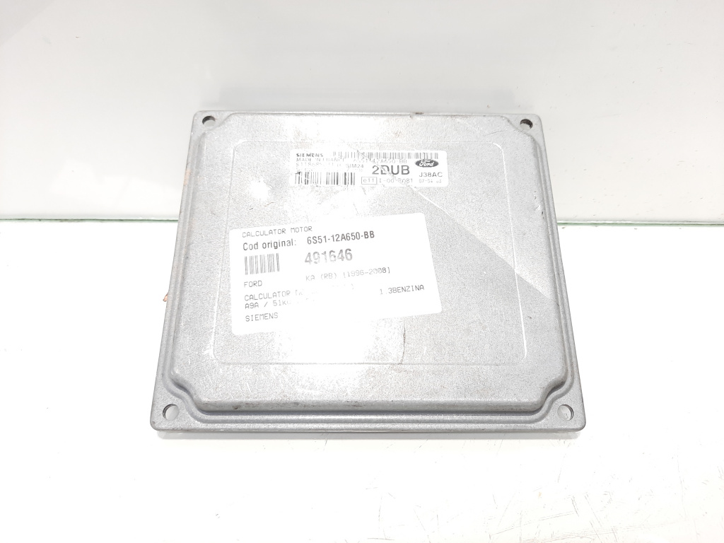 Calculator motor siemens, cod 6S51-12A650-BB, Ford Ka (RB) 1.3 benz, A9A (id:491646)