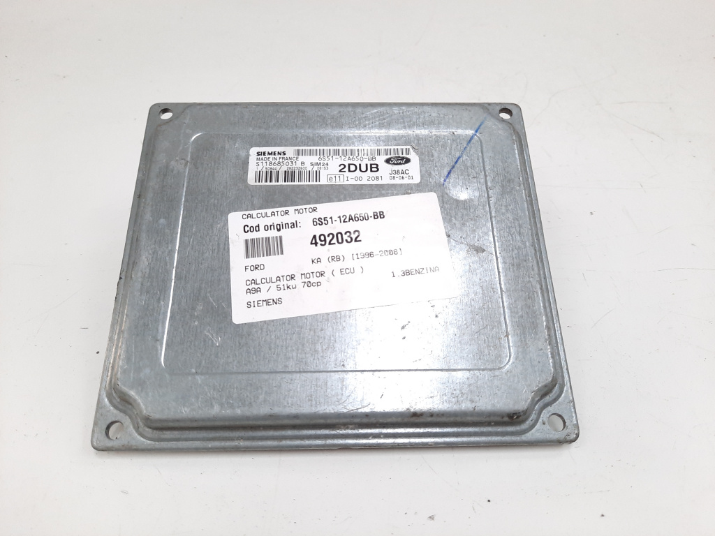Calculator motor Siemens, cod 6S51-12A650-BB, Ford Ka (RB) 1.3 benz, A9A (id:492032)