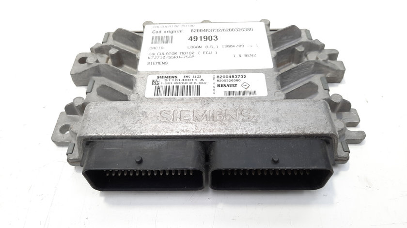 Calculator motor Siemens, cod 8200483732, 8200326380 , Dacia Logan Pick-up (US), 1.4 benz, K7J710 (id:491903)