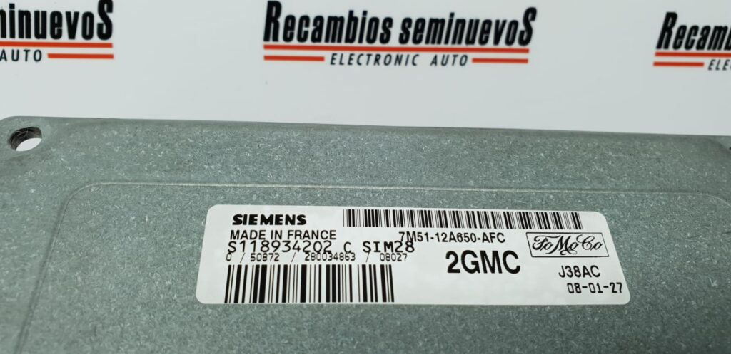 Calculator Motor SIEMENS FORD C-MAX 7M51-12A650-AFC / 7M51 12A650 AFC / 7M5112A650AFC / S118934202 C / S118934202C / SIM28 / J38AC7M51-12A650-AFC / 7M51 12A650 AFC / 7M5112A650AFC / S118934202 C / S118934202C / SIM28 / J38AC