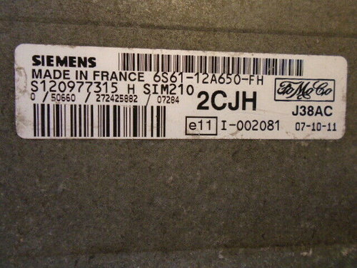 Calculator Motor SIEMENS FORD FIESTA 6S61-12A650-FH / 6S61 12A650 FH / 6S6112A650FH / S120977315 H /...