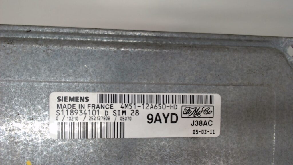 Calculator Motor SIEMENS FORD FOCUS S118934101 D / S118934101D / 4M51-12A650-HD / 4M51 12A650 HD / 4M5112A650HD / SIM 28 / SIM28S118934101 D / S118934101D / 4M51-12A650-HD / 4M51 12A650 HD / 4M5112A650HD / SIM 28 / SIM28