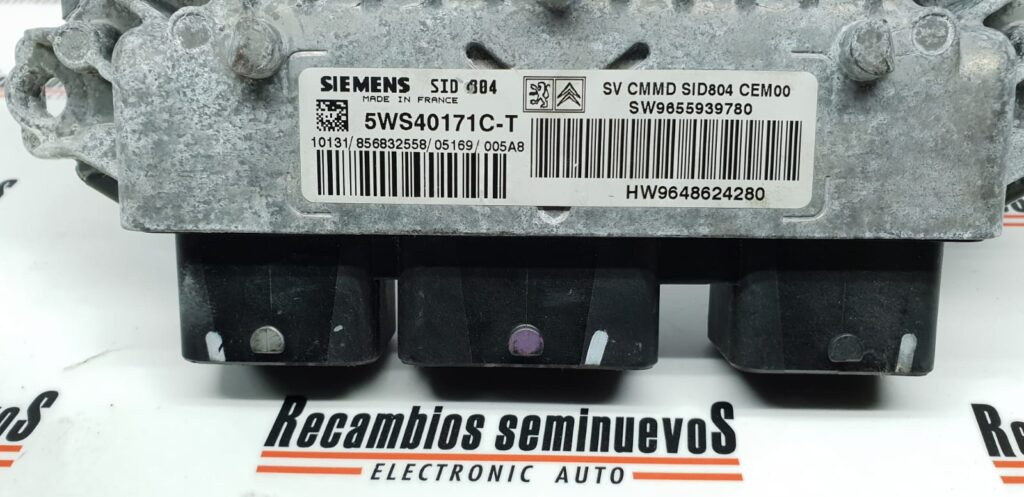 Calculator Motor SIEMENS PEUGEOT 1007 5WS40171C-T / 5WS40171C T / 5WS40171CT / SID 804 / SID804 / 9655939780 / 96486242805WS40171C-T / 5WS40171C T / 5WS40171CT / SID 804 / SID804 / 9655939780 / 9648624280