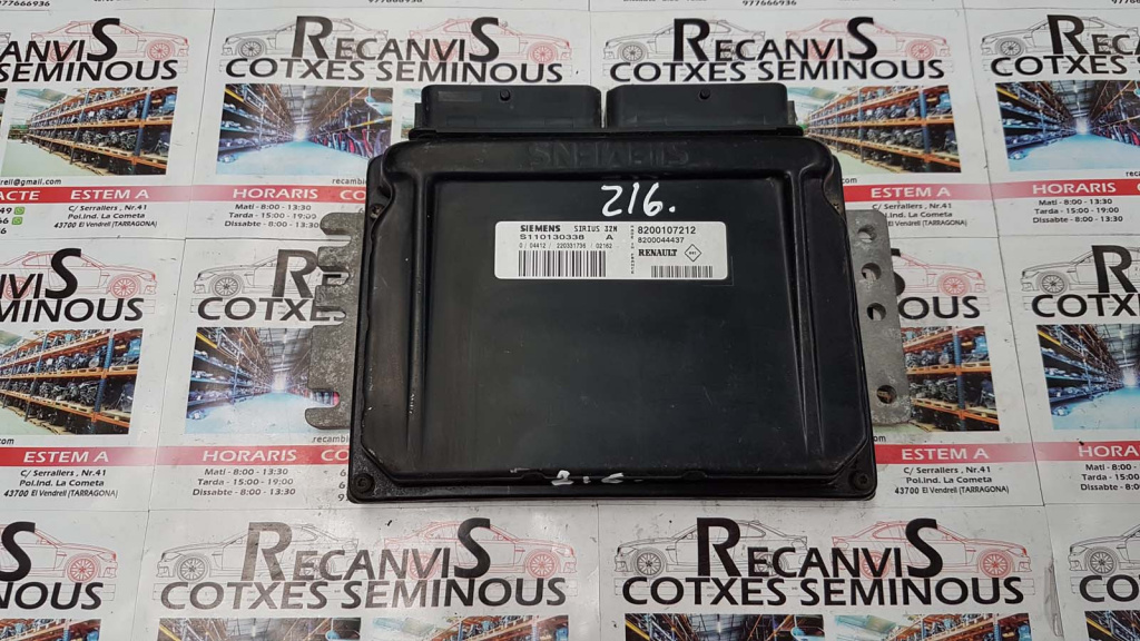 Calculator Motor SIEMENS RENAULT CLIO 2 S110130338 A / S110130338A / SIRIUS 32N / SIRIUS32N / 8200107212 / 8200044437,