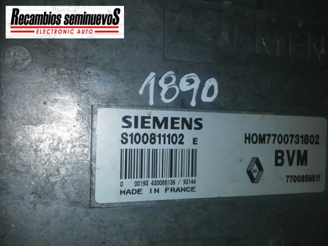 Calculator Motor SIEMENS RENAULT CLIO S100811102 E / S100811102E / HOM 7700731802 / HOM7700731802 / 7700859511S100811102 E / S100811102E / HOM 7700731802 / HOM7700731802 / 7700859511