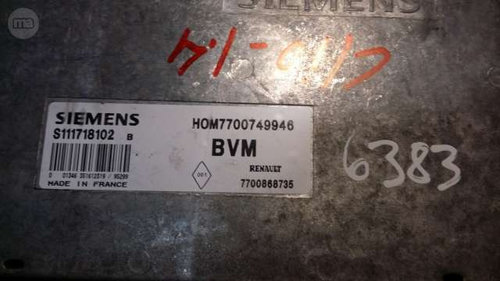 Calculator Motor SIEMENS RENAULT CLIO S111718102 B / S111718102B / HOM 7700749946 / HOM7700749946 / ...