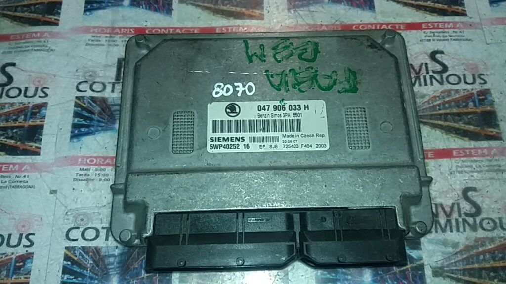 Calculator Motor SIEMENS SKODA FABIA 047 906 033 H / 047906033H / 5WP40252 16 / 5WP4025216 / SIMOS 3PA / SIMOS3PA047 906 033 H / 047906033H / 5WP40252 16 / 5WP4025216 / SIMOS 3PA / SIMOS3PA