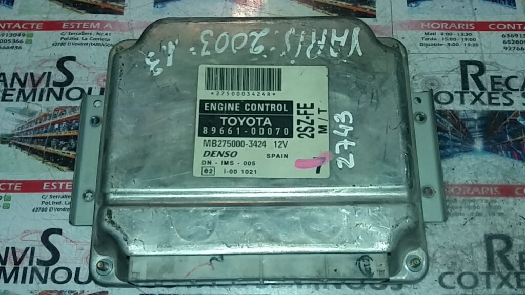 Calculator Motor TOYOTA YARIS 89661-0D070 / 89661 0D070 / 896610D070 / MB275000-3424 / MB275000 3424 / MB275000342489661-0D070 / 89661 0D070 / 896610D070 / MB275000-3424 / MB275000 3424 / MB2750003424