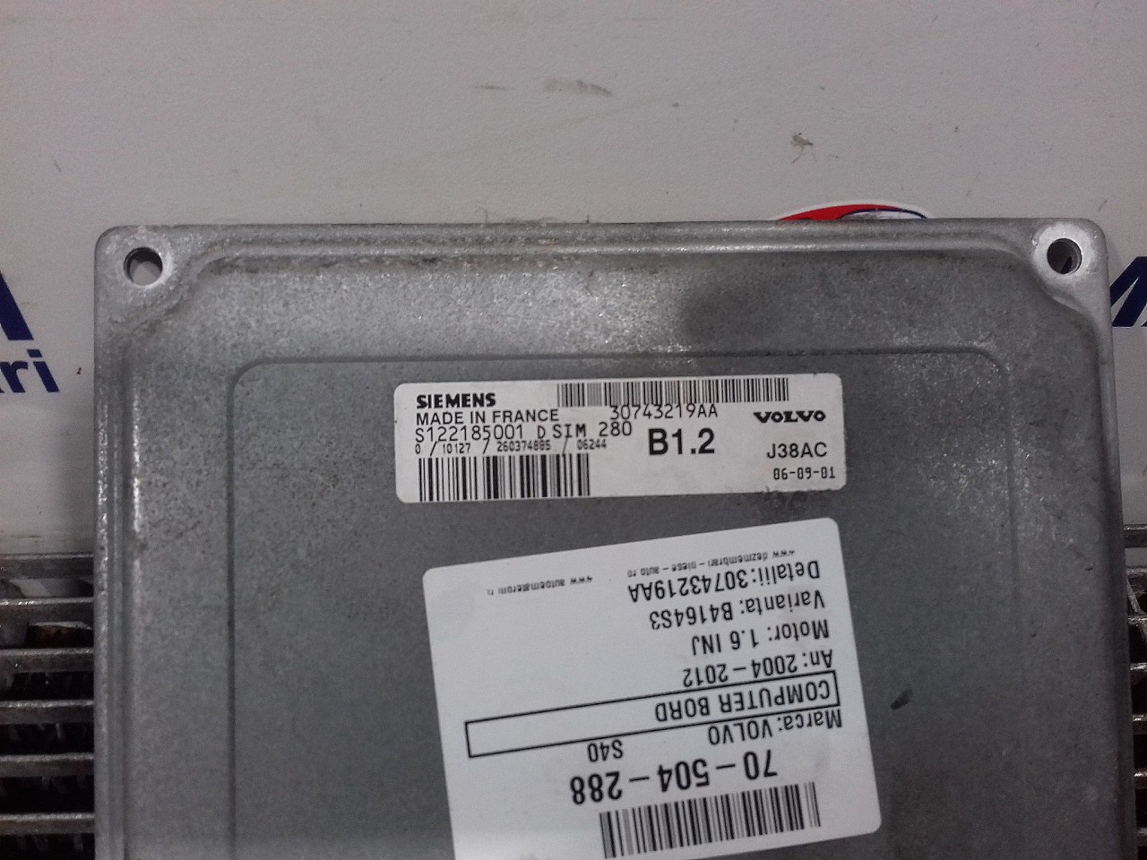 CALCULATOR MOTOR VOLVO S40 S40 1.6 INJ - (2004 2012)