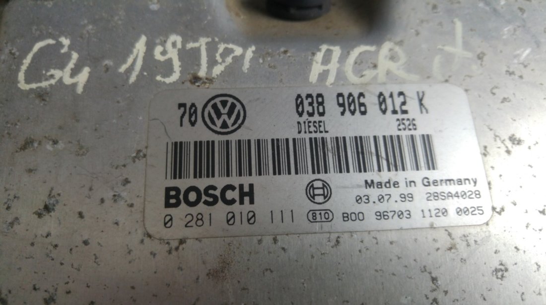 Calculator motor vw golf 4 1.9tdi agr 038906012k 0281010111