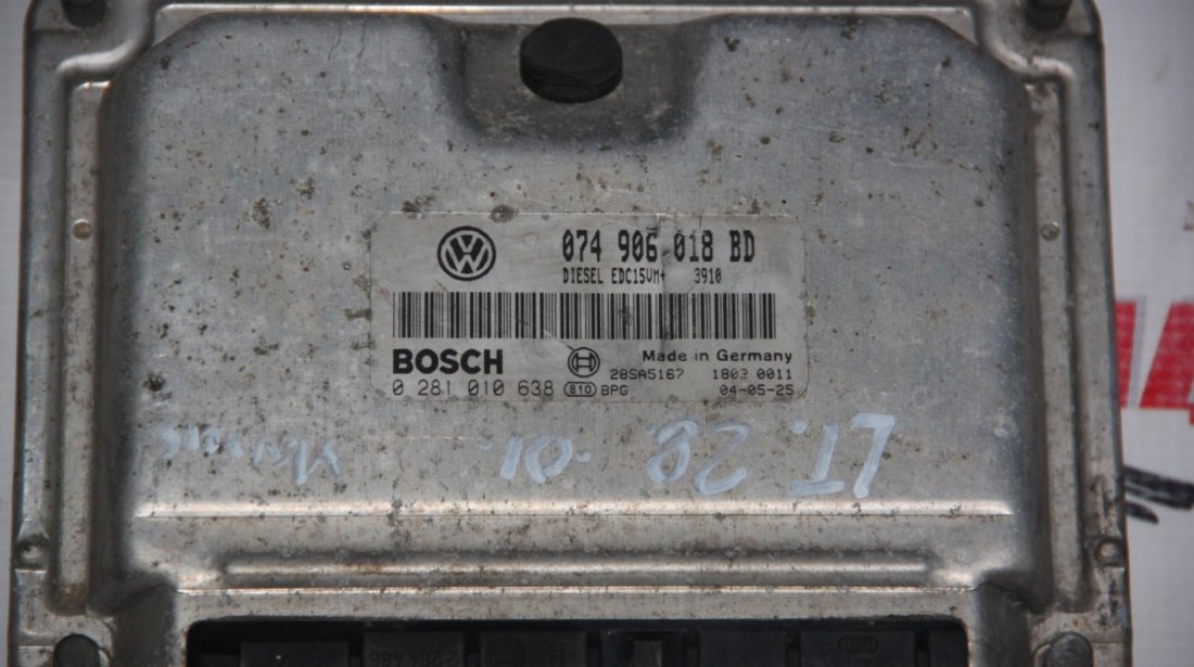 Calculator motor VW LT 2.5 TDI cod: 074906018BD / 0281010638 model 2001