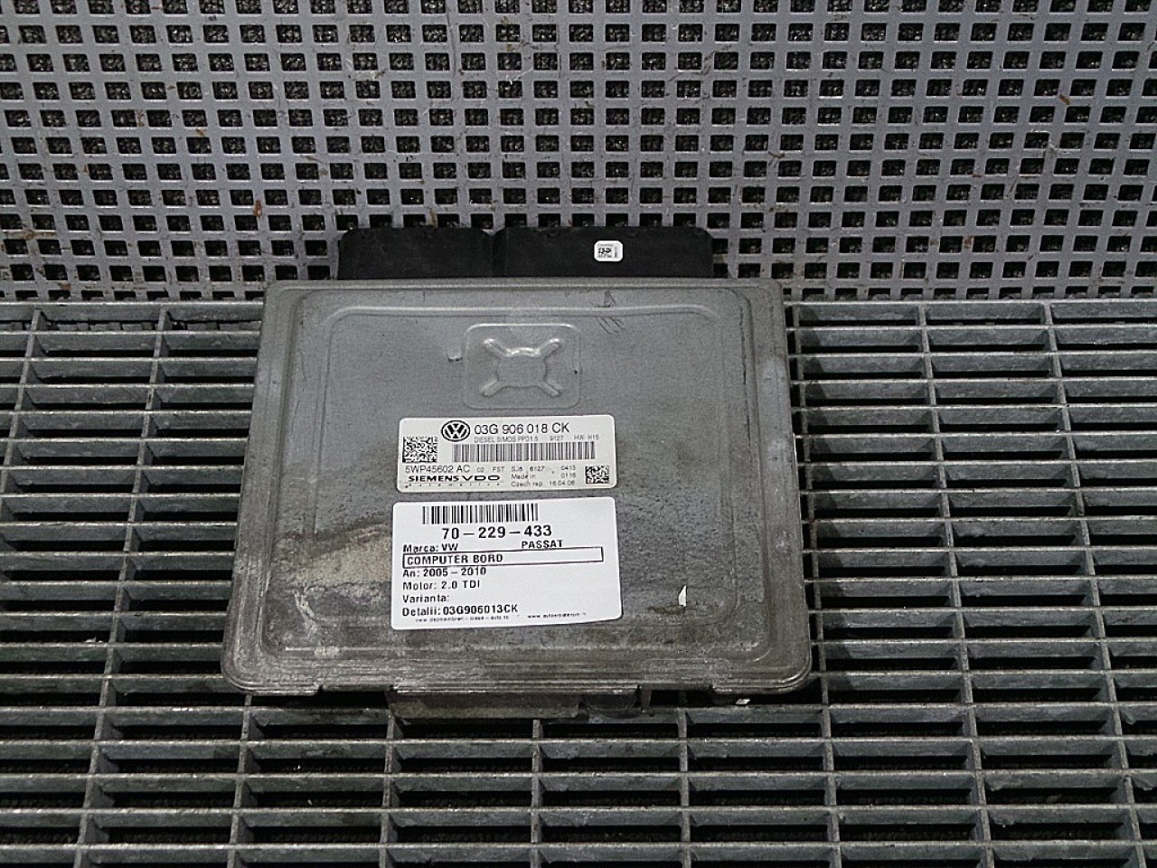 CALCULATOR MOTOR VW PASSAT 2.0 TDI - (2005 2010)