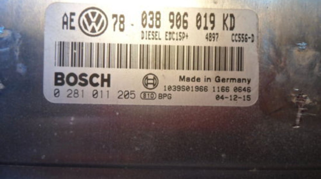 Calculator motor vw passat b5 1.9 tdi avf cod 038906019kd