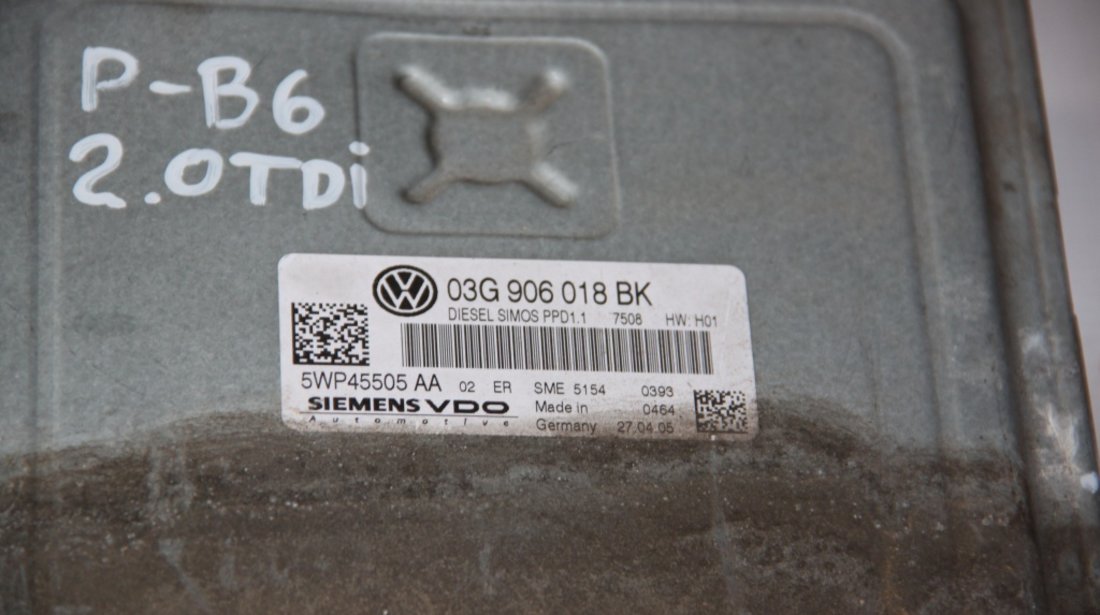 Calculator motor VW Passat B6 2.0 TDI cod: 03G906018BK model 2007