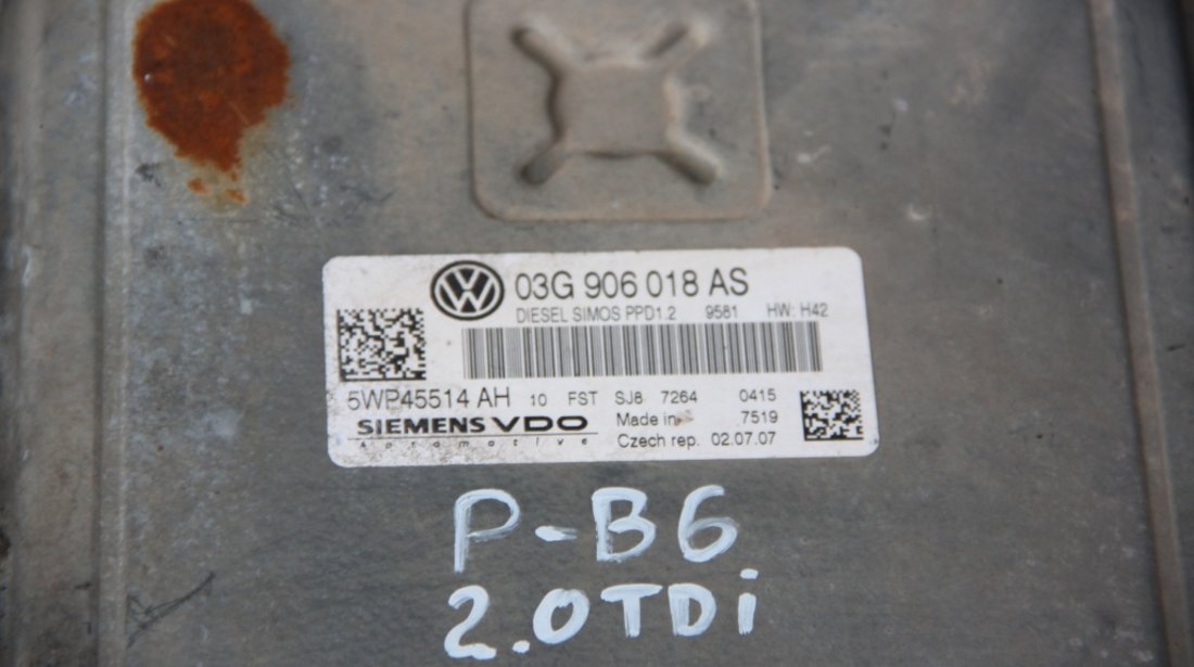 Calculator motor VW Passat B8 2.0 TDI cod: 03G90608AS model 2007