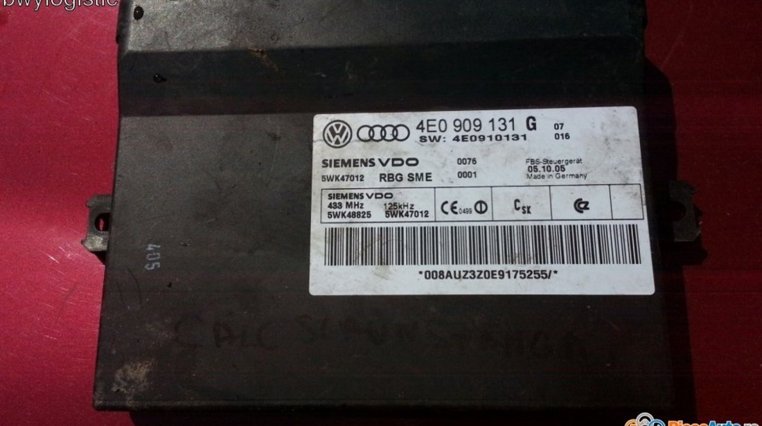 Calculator scaun Audi A8 4E0 909 131 G 2002-2009