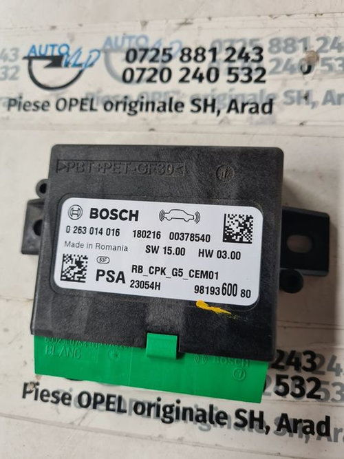 Calculator senzori 0263014016 Opel Grandland X Peugeot Citroen 2014+