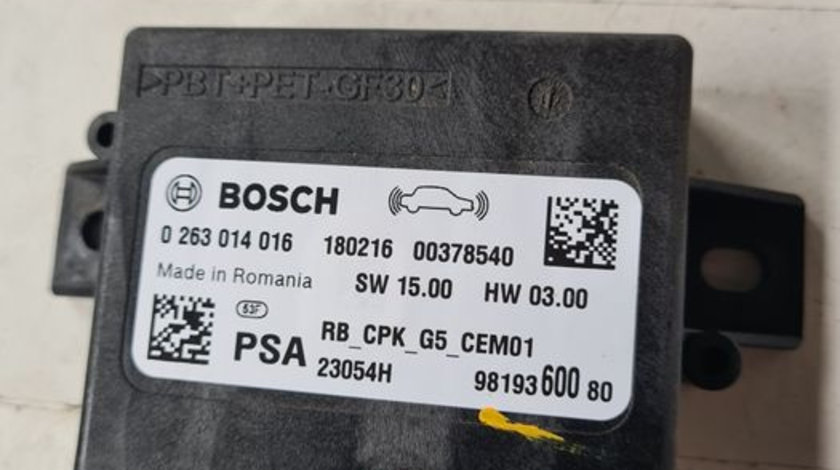 Calculator senzori 0263014016 Opel Grandland X Peugeot Citroen 2014+