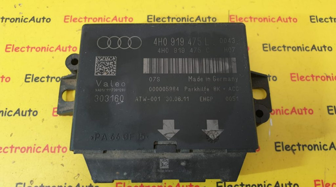 Calculator Senzori Parcare Audi A6, A7, A8, 4H0919475L, 4H0918475C, 303160