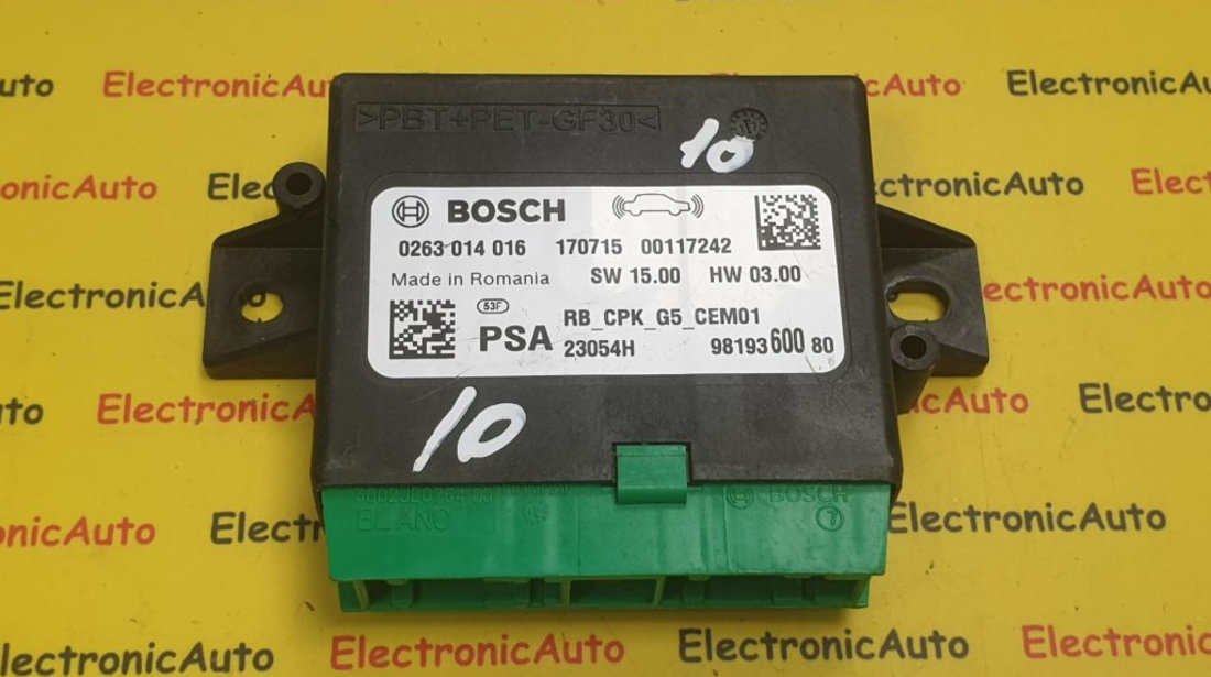 Calculator senzori parcare Opel, Peugeot 9819360080, 0263014016