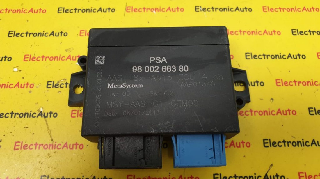 Calculator Senzori Parcare Peugeot 3008, 9800266380, AAST8xA515 ECU
