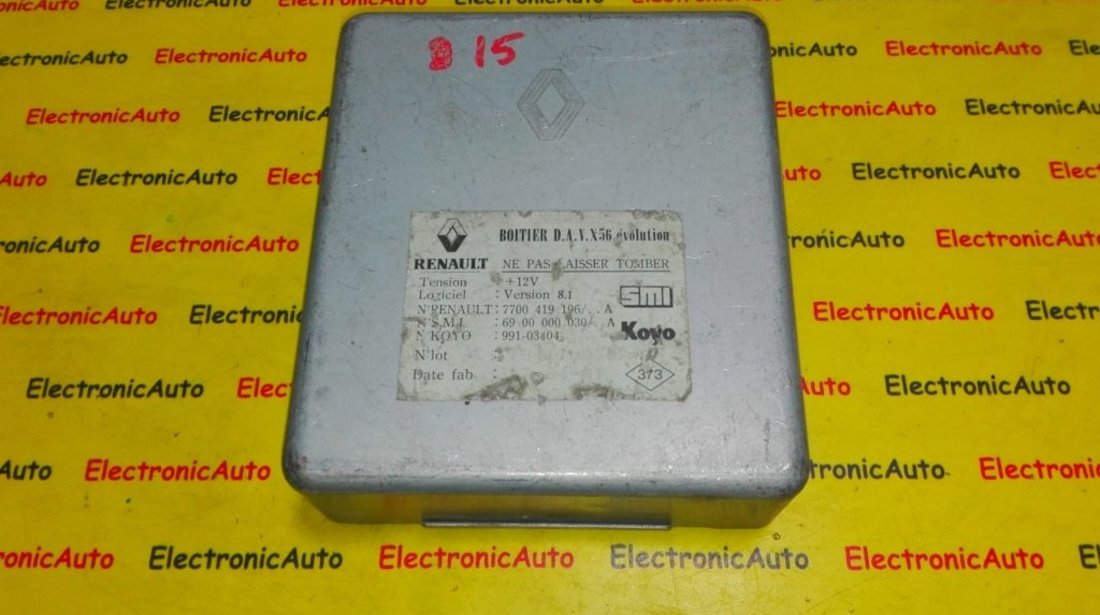 Calculator servodirectie Renault Laguna 7700419196 A