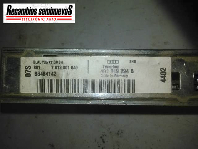 Calculator SINTONIZADOR BLAUPUNKT OMBH AUDI ALLROAD QUATTRO AVANT B 7 612 001 049 / 7612001049 / 4B1 919 894 B / 4B1919894B7 612 001 049 / 7612001049 / 4B1 919 894 B / 4B1919894B