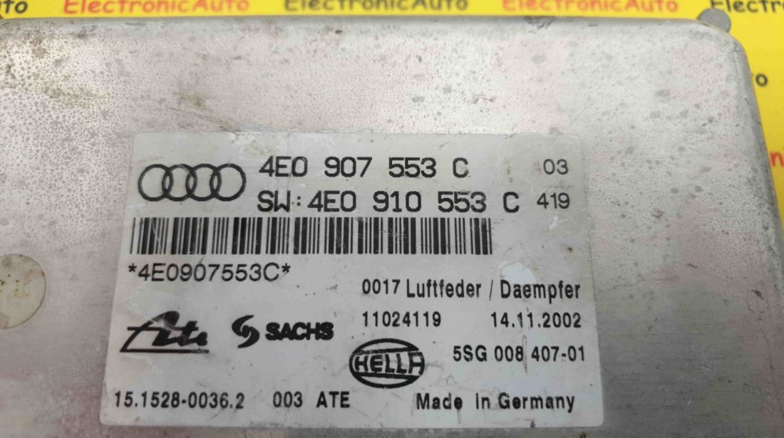 Calculator Suspensie Audi A8 (4E), 4E0907553C, 4E0910553C, 11024119, 5SG00840701