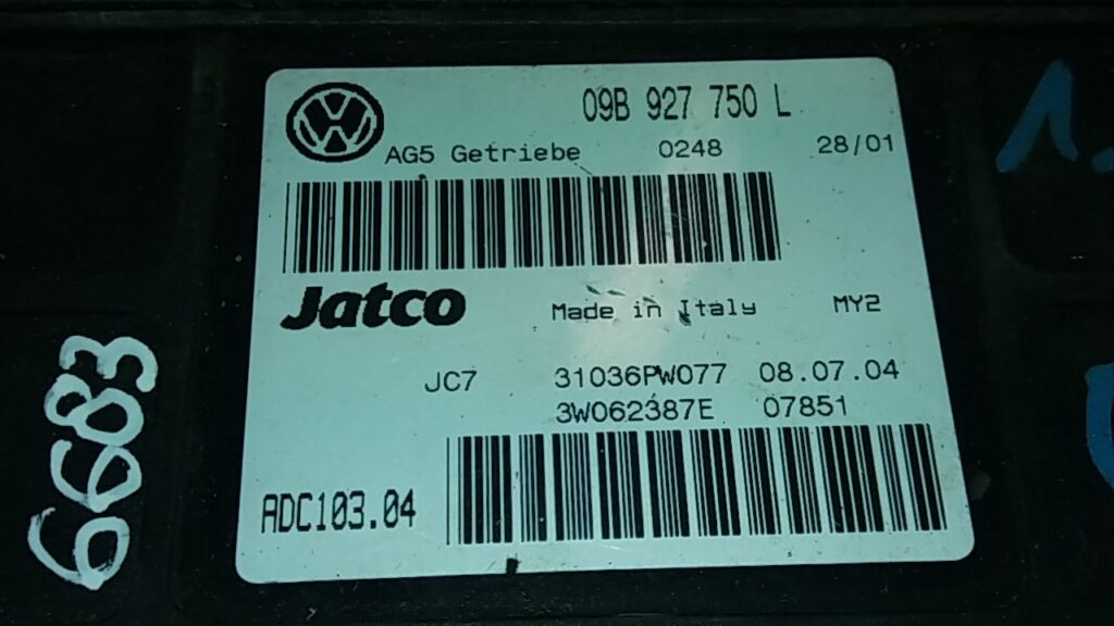 Calculator transmisie JATCO VOLKSWAGEN SHARAN 09B 927 750 L / 09B927750L / 31036PW077 / ADC103 04 / ADC1030409B 927 750 L / 09B927750L / 31036PW077 / ADC103 04 / ADC10304