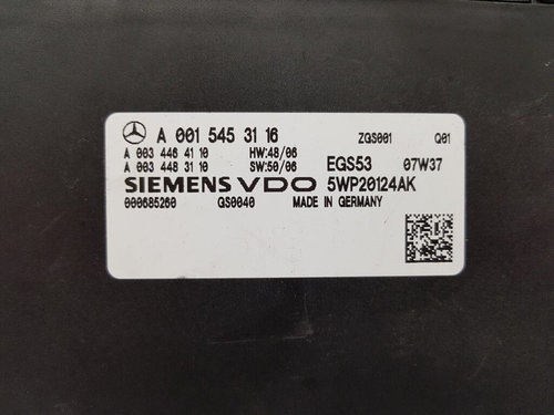 Calculator transmisie MERCEDES-BENZ Class E, A0015453116, A0034464110, A0034483110, EGS53 , 5WP20124...