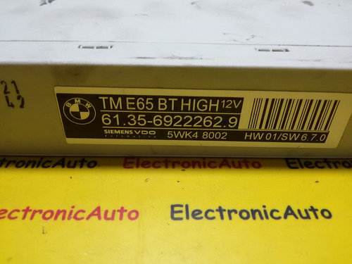 Calculator usa BMW E66 61.35-6922262.9 / 61 35 6922262 9 / 613569222629 / 5WK4 8002 / 5WK4800261.35-...