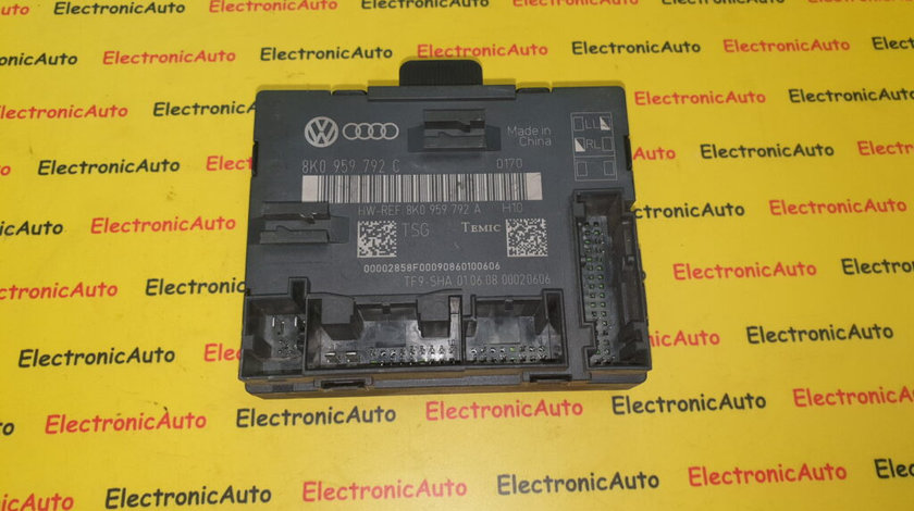 Calculator usa dreapta fata Audi A4 8K0959792C, 8K0959792A