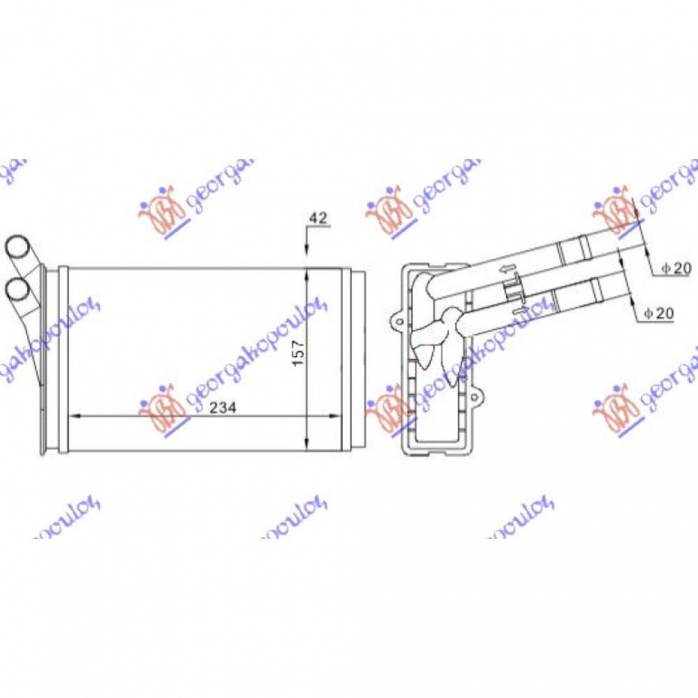 Calorifer Caldura - Audi 80 1991 , 8d1819030a