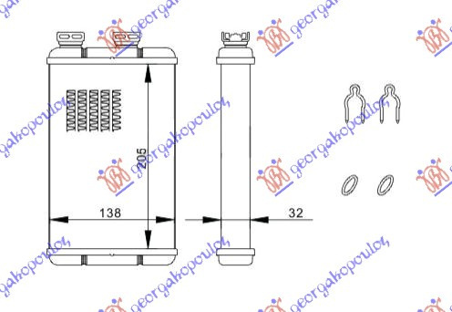 Calorifer Caldura - Bmw Series 3 (E46) Sdn 1999 , 64118372771