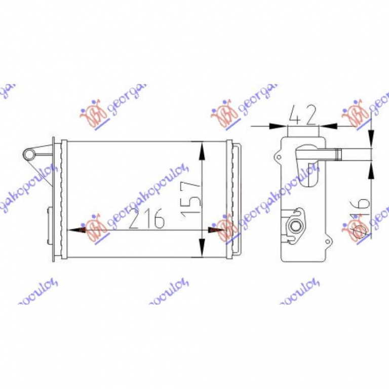 Calorifer Caldura - Fiat Fiorino 19997 1998 , 7754055
