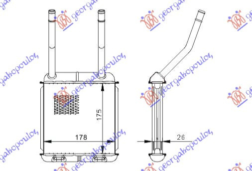 Calorifer Caldura - Opel Astra F 1991 , 1806115