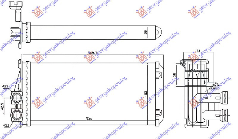 Calorifer Caldura - Peugeot 3 2008 , 6448t9