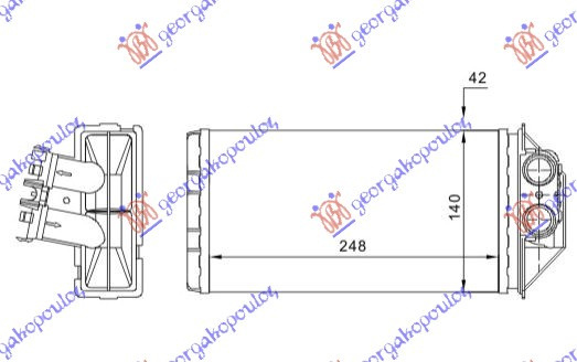 Calorifer Caldura - Peugeot 307 2001 , 6448k4