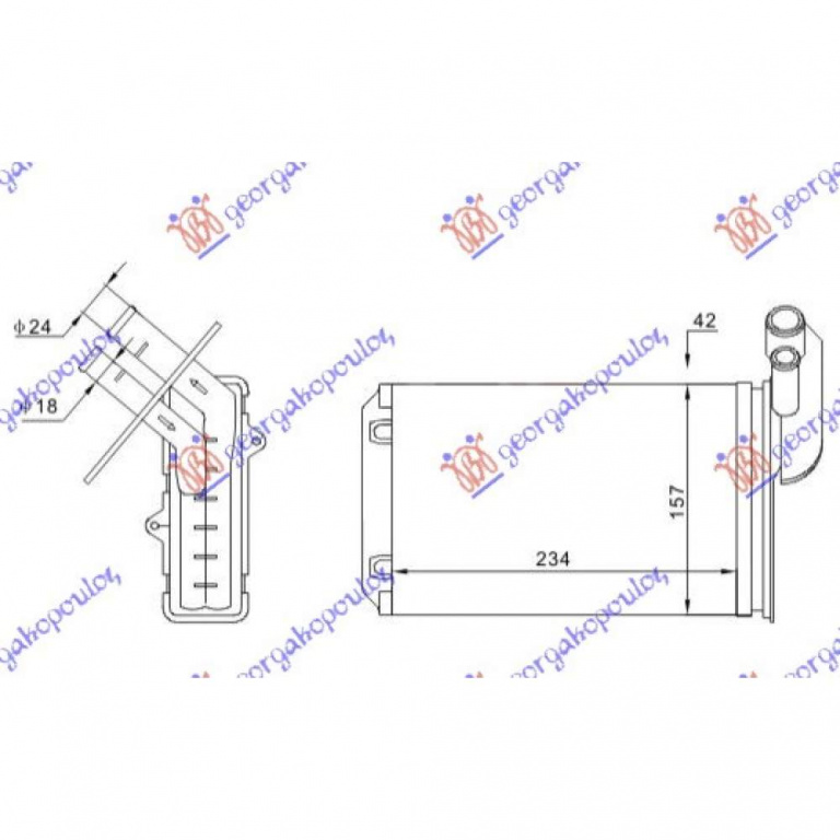 Calorifer Caldura - Renault Megane Sdn 1996 , 7701033457